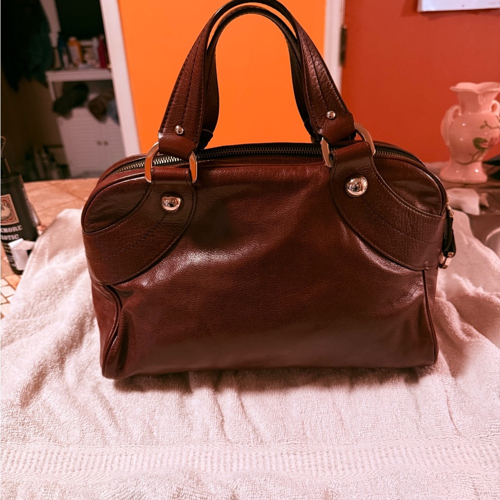 Vintage Bally Brown Leather Satchel – Structured Tote, Dual Handles - Picture 5 of 14